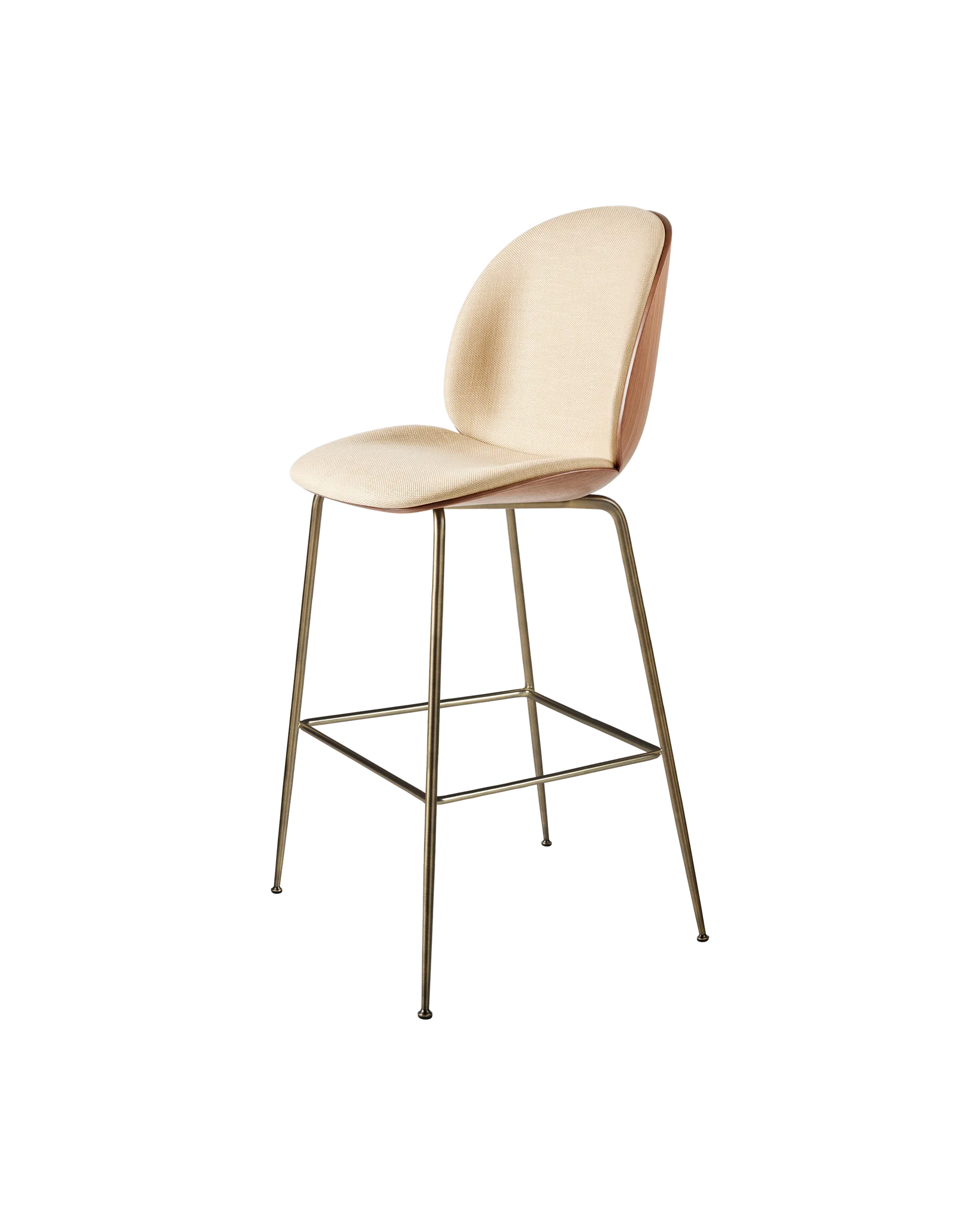 GUBI Beetle Bar Chair, 3D Veneer & Front Upholstered